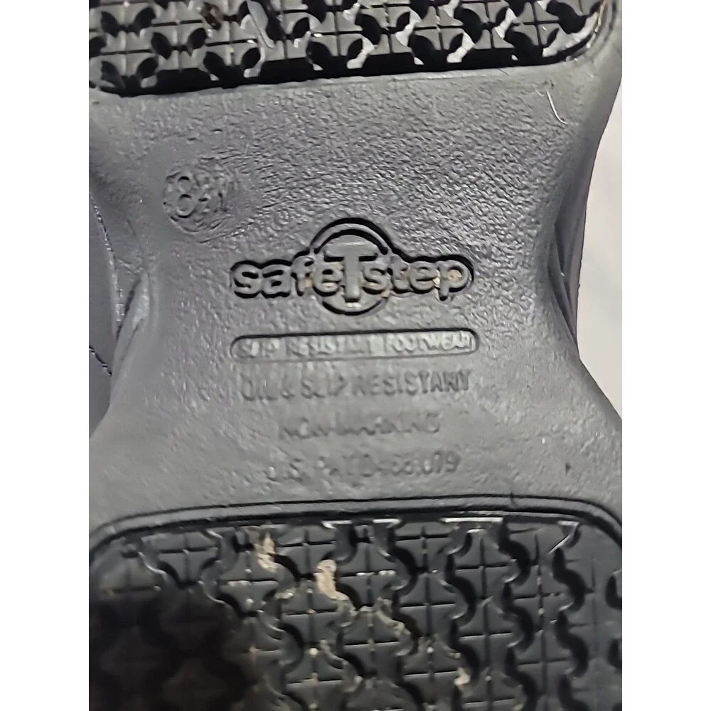 SafeTStep Slip-Resistant, Non-Marking Work Shoes, Black, Women's Size 8.5W
